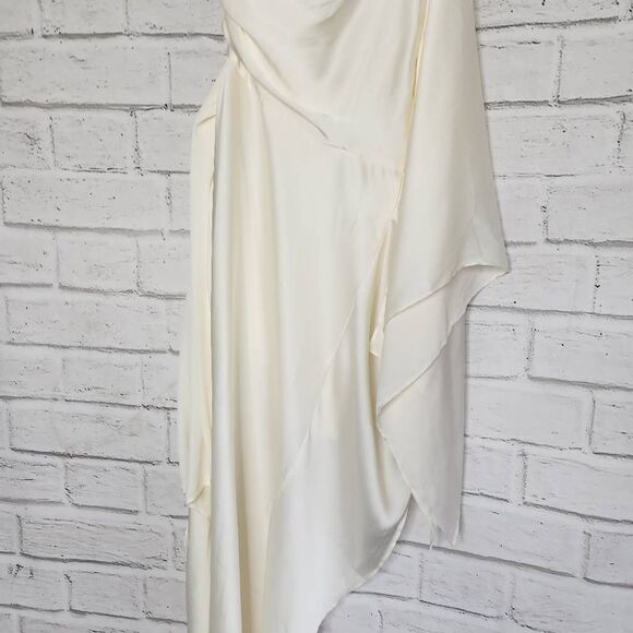 NWT Significant Other Womens Ivory Draped One Shoulder Caspian Dress Size 8 US - Picture 7 of 12